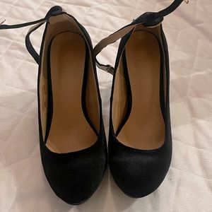 Shein high heels chunky heel black suede